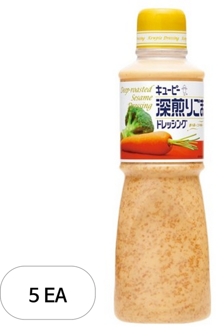 큐피 딥 로스티드 참깨 드레싱, 600ml, 5개