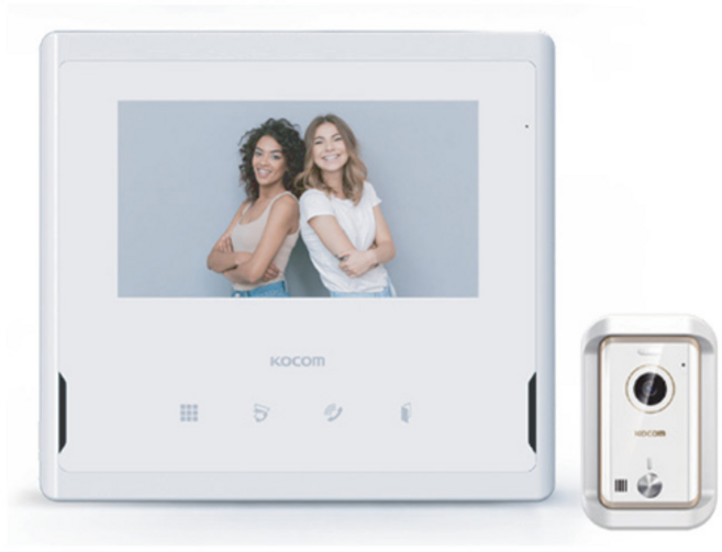 코콤 비디오폰 현관카메라 세트 4선식 KCV-S701+KCR80E (매입형 초인종), KCV-S701 세트(비디오폰+매입형 초인종), 화이트