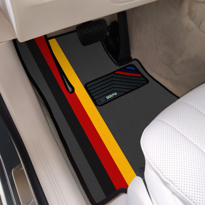 독스피아 전차종 자동차매트 맞춤 제작 프리미엄 코일 카매트 10가지 색상 1열 또는 1열 2열 세트, 02.다크그레이, 04.독일 라인, 1열+2열