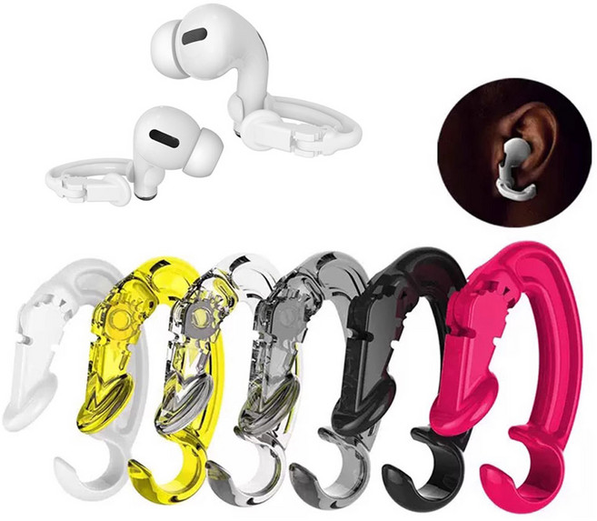 유니커블 에어팟 3세대 2세대 1세대 프로 프로2 전기종 호환 분실 방지 이어 클립 귀걸이 고정 스포츠 무선 이어폰 후크 이어캡 휴대용 헤드폰 귀고리 악세사리, 투명 WAP1424, 에어팟 전기종 호환