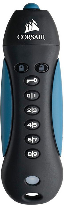 CORSAIR 커세어 플래시 자물쇠 3 256GB 보안 USB 3.0 드라이브 키패드 포함(256비트 AES 암호화 FIPS 197 표준 견고한 고무 하우징 내장 PI