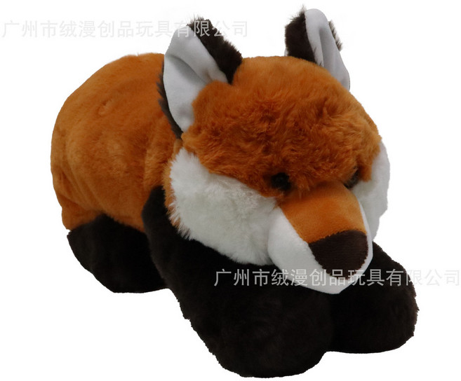 仿真狐貍抱枕 動物毛絨靠枕 創意抱睡公仔 午睡枕, 狐狸