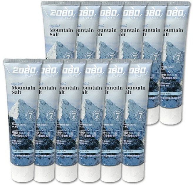2080 퓨어솔트 치약 크리스탈 120g 3입 4개, 12개