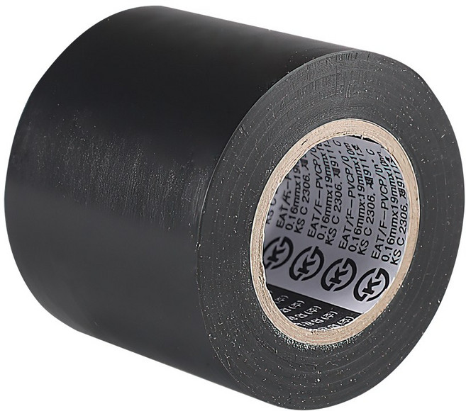 국산 광폭 50mm PVC 전기 절연 테이프 길이10M KS 규격승인 유럽인증 전선연결 배선공사, 1개