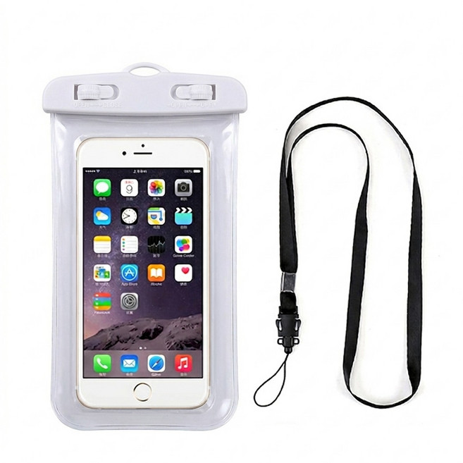 핸드폰 방수팩 가방 핸드폰 방수 커버 아이폰 갤럭시 물놀이 휴대폰케이스, 1개, 화이트