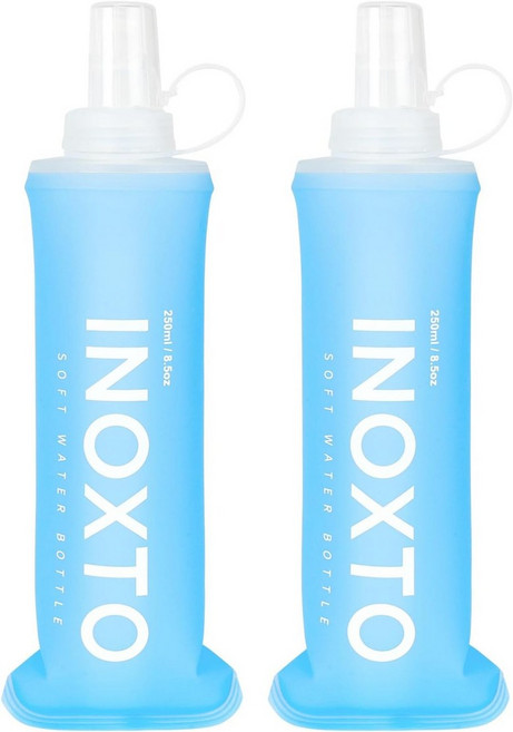 INOXTO 소프트 플라스크 수분 조끼 및 러닝 팩용 접이식 물병 하이킹 사이클링용 병250500ml2PCS 250ML 2 PCS BIG, 1세트, 500ml, 그레이