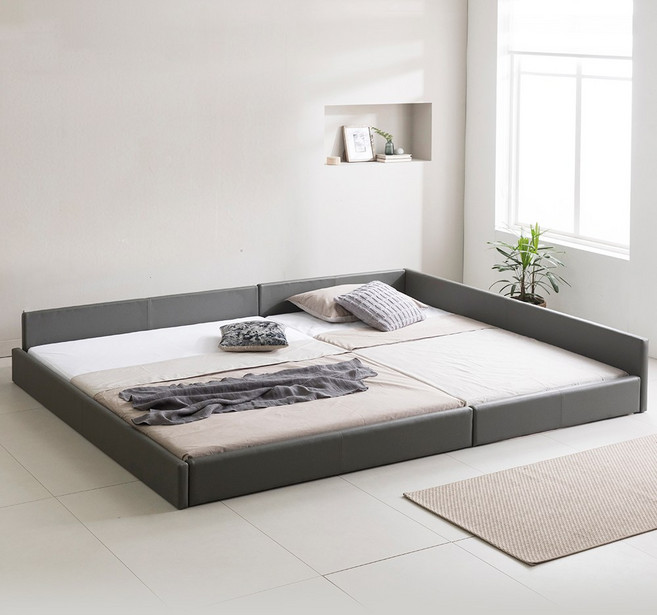 인홈 라온 저상형 패밀리침대 슬림형+본넬 매트리스 포함 국내제작, 그레이