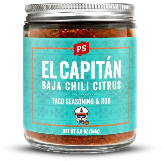 PS 시즈닝 프라임 타임 비처스 블렌드 버터리 갈릭 앤 허브 바비큐 소고기 문지름 훈제 그릴 베이킹용 건조 문지름과 향신료로 스테이크 돼지고기 닭고기 부위용, 바하 칠리 시트러스, 181g, 1