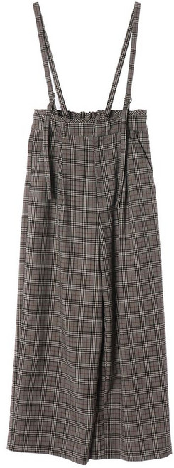 미스티 우먼 (WOMEN - F) 폴리 레이온 체크 패턴 서스펜더 팬츠