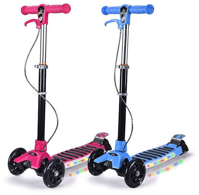 베베앙떼 아동용 LED 스쿠터 킥보드, 핑크, 1개