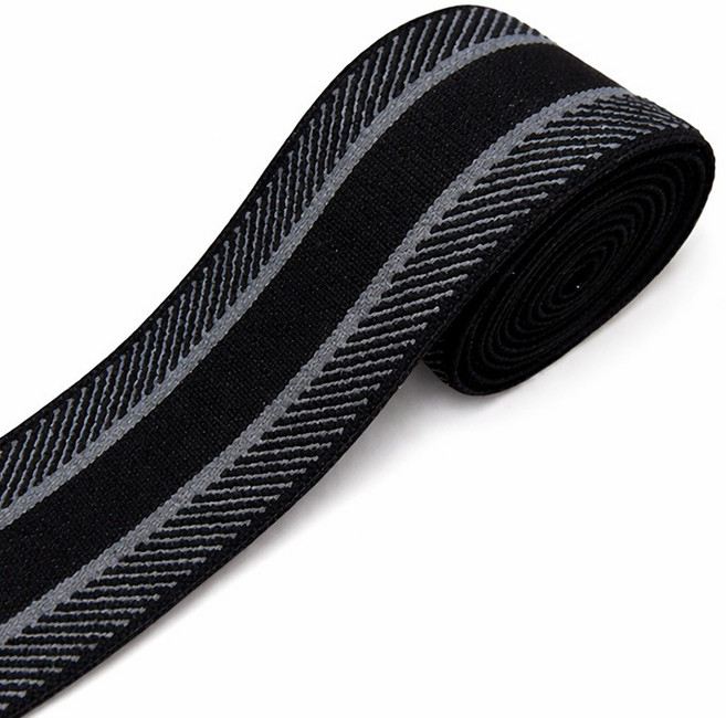 [청라핸즈] 탄력 스판밴딩 허리고무밴드 40mm 사선 그레이 (16-549), 1개