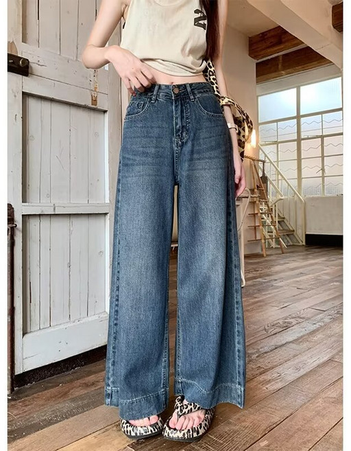 쁘띠꼬모 여성 키작녀 일자 청바지 와이드 여름 얇은 팬츠 N 532735