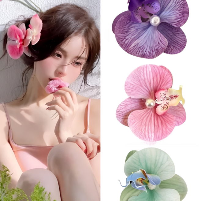 봄별 1+1 핸드메이드 플라워 진주 코사지 머리핀 16color