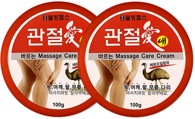 웰빙헬스팜 관절애 마사지크림, 100g, 2개