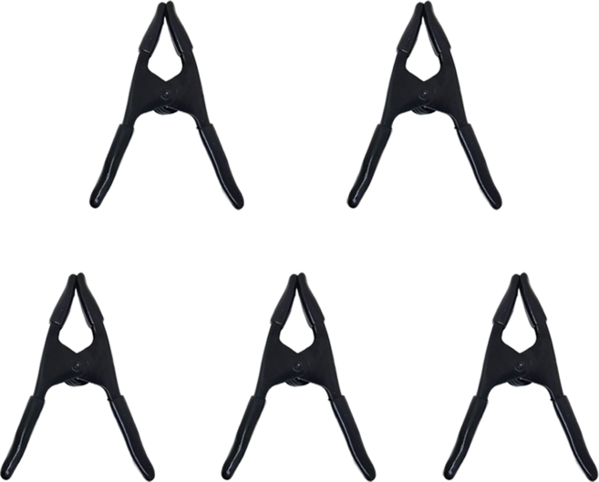 시그니프 A타입 목공 클램프 4인치 스틸 스프링 다용도 바이스 고정 올블랙 5개 세트, 1세트, 블랙