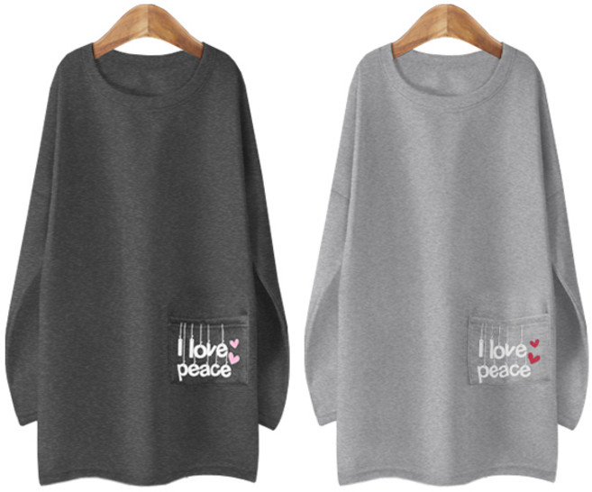 블론디 피스_100% 국내생산 기모롱티셔츠