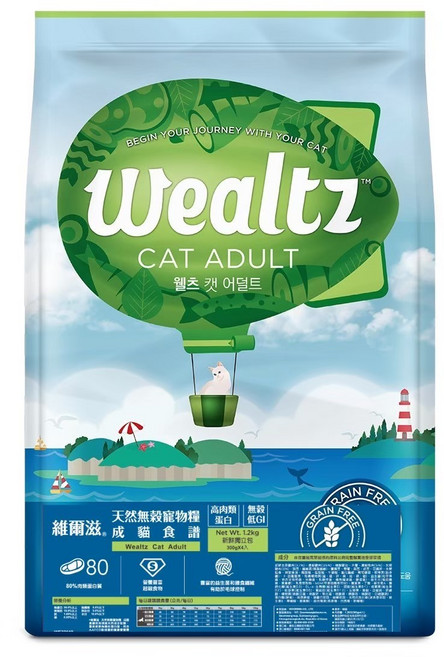 Wealtz 維爾滋 天然無穀成貓糧 雞肉口味 1.2kg/2.1kg/6kg, 1.2kg, 1包, 雞