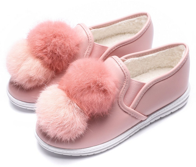 달콩슈 여아용 뽀송뽀송 털구두 토끼 방울 슬립온 DKF411