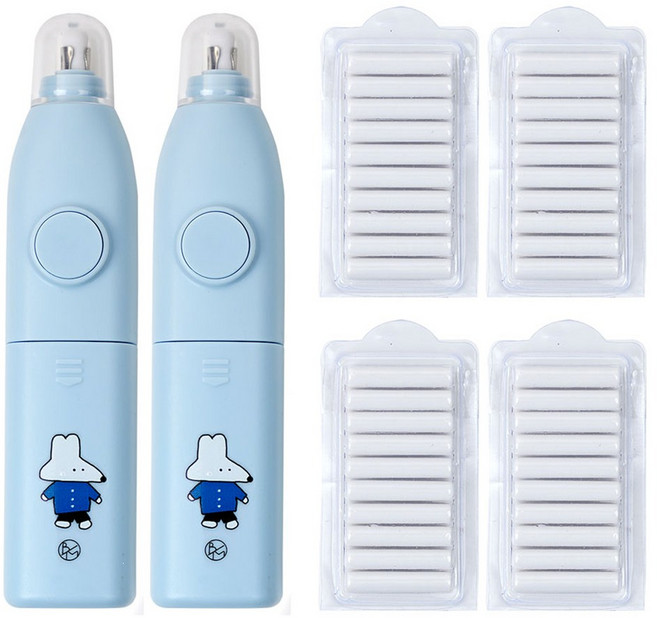 전동 지우개 2p + 리필 지우개 40p, 파랑, 1세트