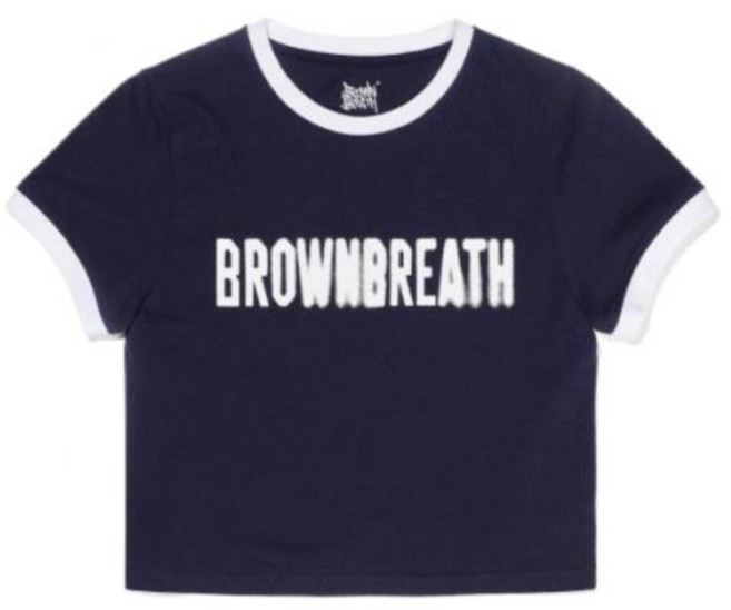 국내매장상품 BROWNBREATH 브라운브레스 반팔티 W BB TYPE CROP RINGER TEE - NAVY 321754