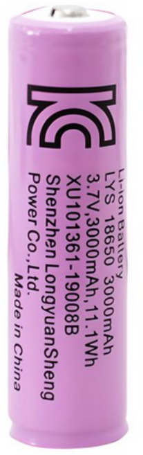 18650 리튬이온 충전지 3000mAh, 4개입, 1개