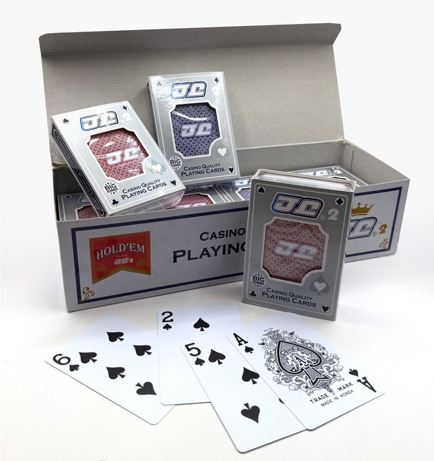 JJ 카지노용 발포엠보싱 큰숫자 트럼프카드, 12팩