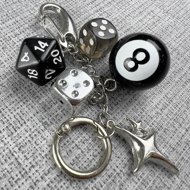 디아브 주사위 스트릿 키링 열쇠고리 레이어드 키홀더 y2k