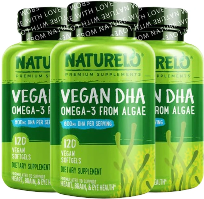 네츄렐로 비건 DHA 조류에서 추출한 오메가-3 400mg 비건 120소프트젤, 3개, 120정 - 쿠팡