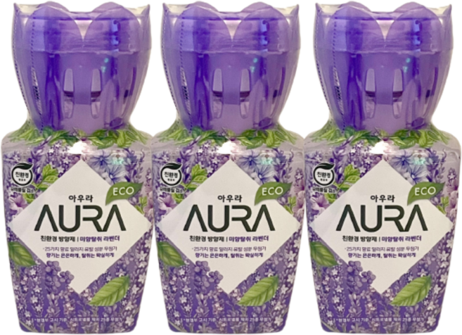 아우라 미향탈취 방향제 400ml 라벤더, 3개