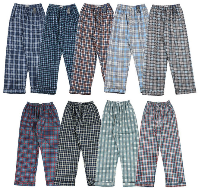 허바허바 국산 체크파자마 9부 면 40수 봄 가을 빅사이즈 잠옷 바지 110 120