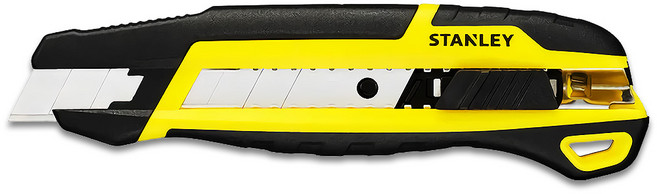 스탠리 18mm 스냅오프 슬라이드 커터칼 공업용 사무용 대형 고무그립 캇타 칼 STHT10501, 1개