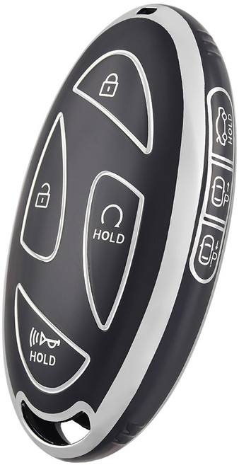 OFFCURVE TPU 현대자동차 7버튼 스마트키 디올뉴 그랜저GN7 아이오닉6 디올뉴 코나 풀커버 적용 키케이스 단품 다양한 컬러, H06 현대, 블랙 실버