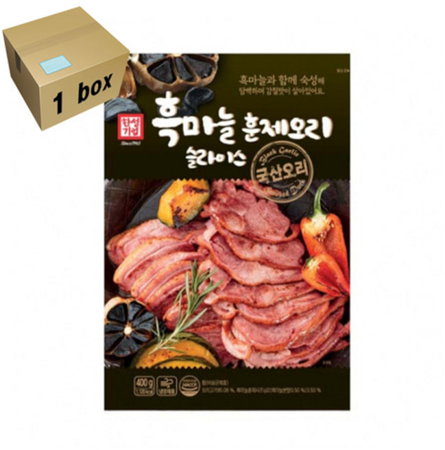 한성 흑마늘 훈제오리슬라이스 1box (400g x5개), 5개, 400g