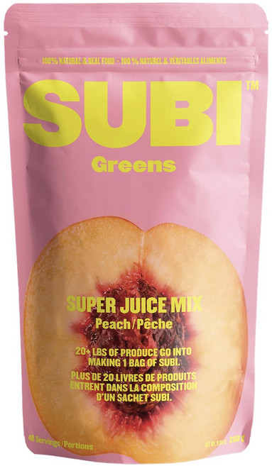 [ALLMAX] 그린 슈퍼푸드 파우더(웰빙 증진 및 기분 개선) - 복숭아 280g x 1개 캐나다 내수용 건강식품 베스트셀러