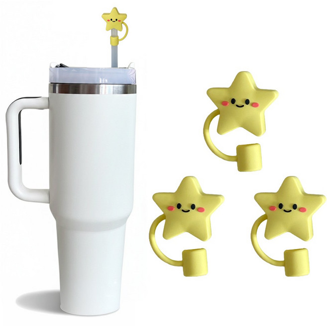 실리콘 텀블러 빨대 마개 10mm 세트, 1세트, 별세트