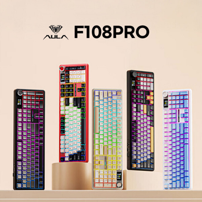 독거미 Aula F108 블루투스 키보드 아이스블루 유무선 pro 커스텀 풍령축 측각 기계, 15. 빙하 블루 8000mAh, D. 비 듣는 축
