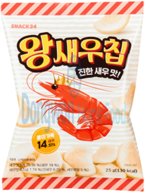 스낵24 왕새우칩, 5개, 25g