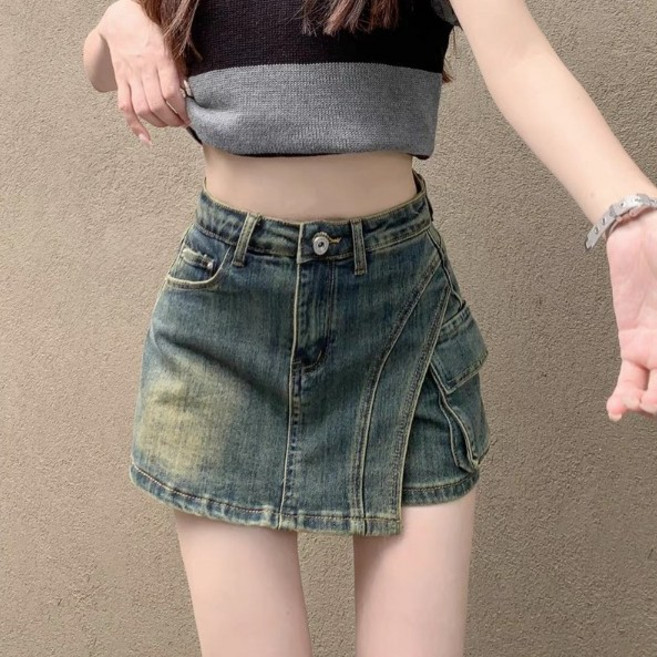lofei 여성 여름 로우라이즈 카고 미니스커트