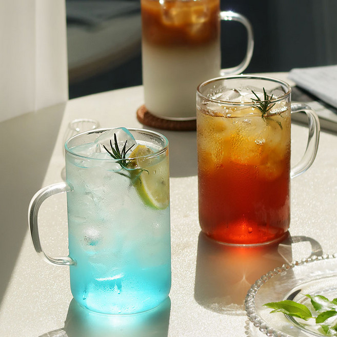 Bestra 홈카페 내열유리 머그컵 540ml, 투명, 4개