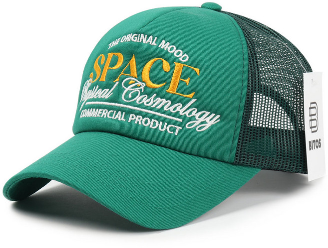 비토스 국내제작 SPACE 자수 메쉬캡 남자 여자 여름모자 물놀이모자