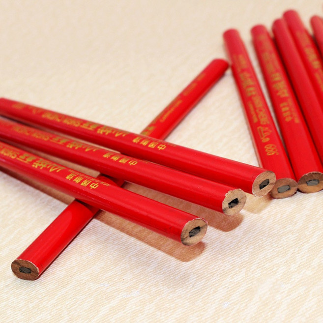 목공연필 마킹 목수 마커 연필 공방 인테리어 작업용 연필, 5개, 레드