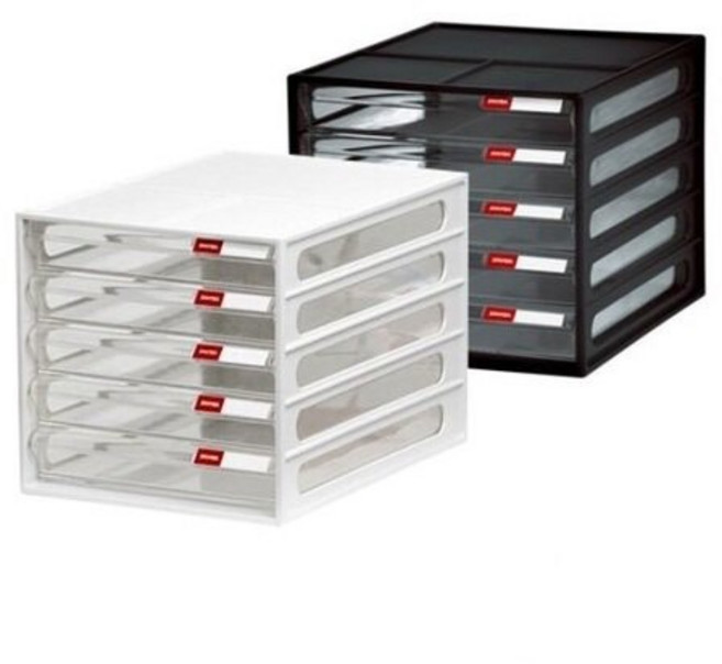 livinbox 文件收納櫃 5層透明抽屜桌上型資料櫃, 黑色(一單只能一個)