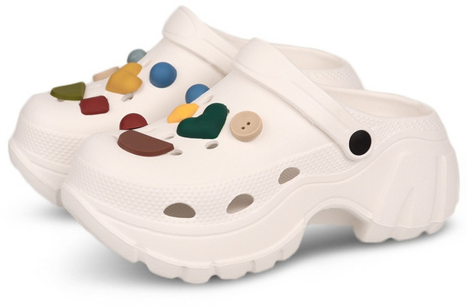 발캉스 여성용 키높이 6.5cm 푹신말랑 쿠션 통굽 샌들