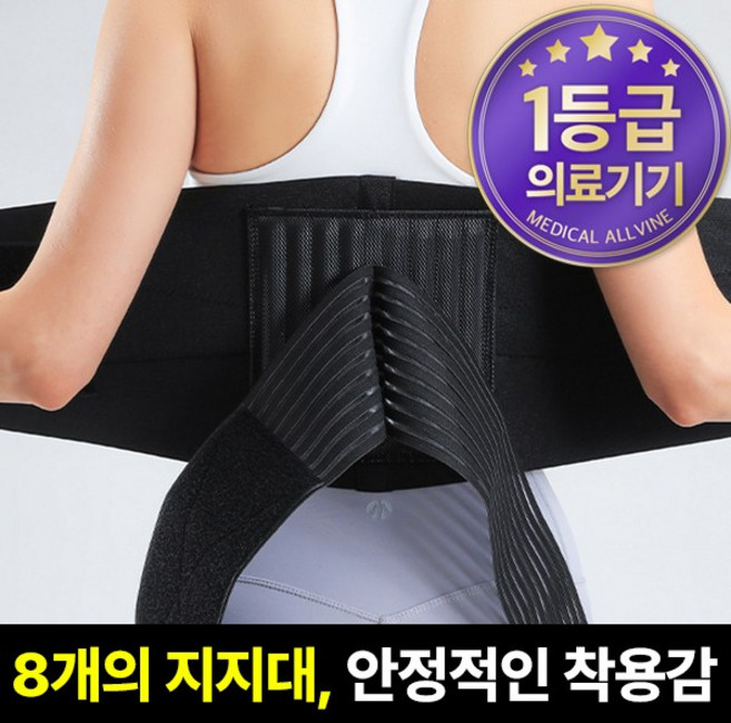 올바인 의료용 허리보호대 1등급 의료기기 AL-A01 8개지지대, 1개