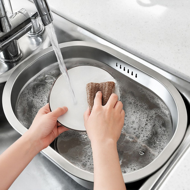 올스텐 물빠짐 타원 설거지통 9L, 실버, 1개