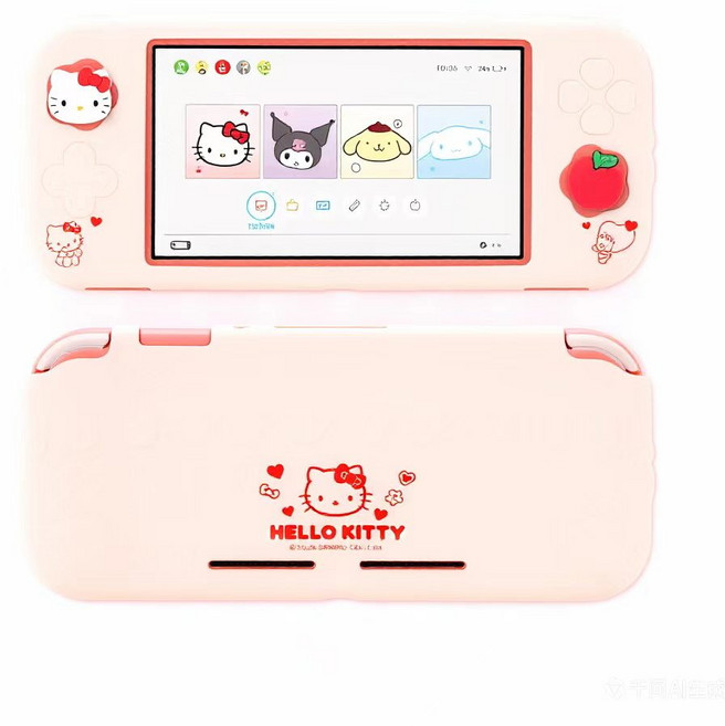 닌텐도스위치 라이트 실리콘 풀커버 케이스 키티 쿠로미 산리오, 헬로키티 화이트, 1개, A.