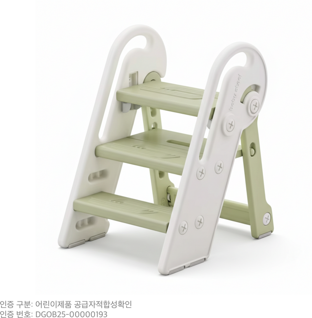 러닝타워 접이식 높이 조절 경량 스텝스툴 안전 강화 주방 키친헬퍼 유아 디딤대, 화이트, 1개