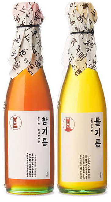 압구정 현대방앗간 35년전통 저온압착 100 방앗간 참기름+들기름 300ml x2개, 2개