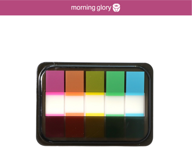 모닝글로리 팝업 인덱스 테이프 접착식 필름 메모 스티커, 1개, 5매, 혼합색상