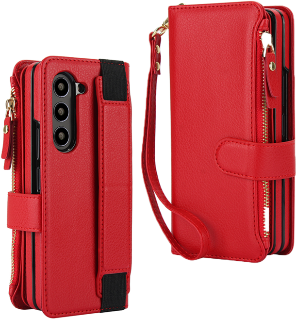 시온 갤럭시 Z폴드6 지퍼형 거치 카드수납 지갑 스탠딩 지갑 핸드폰 케이스